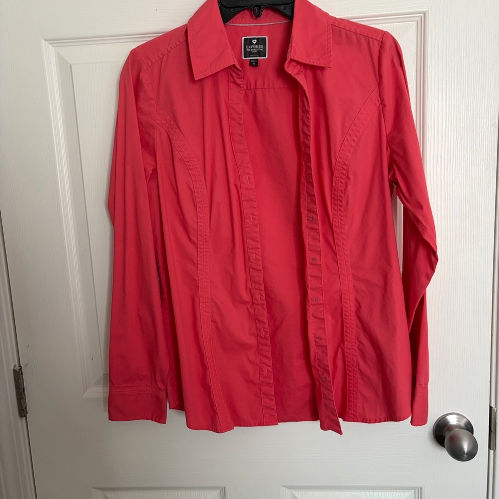 Express Coral Button Down Shirt